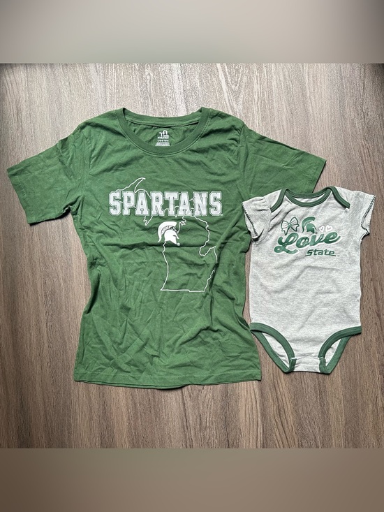 Team Athletics Other - Michigan State Spartans Team Apparel Bundle - Kids Shirt 12/14 & Baby Onsie 6/9